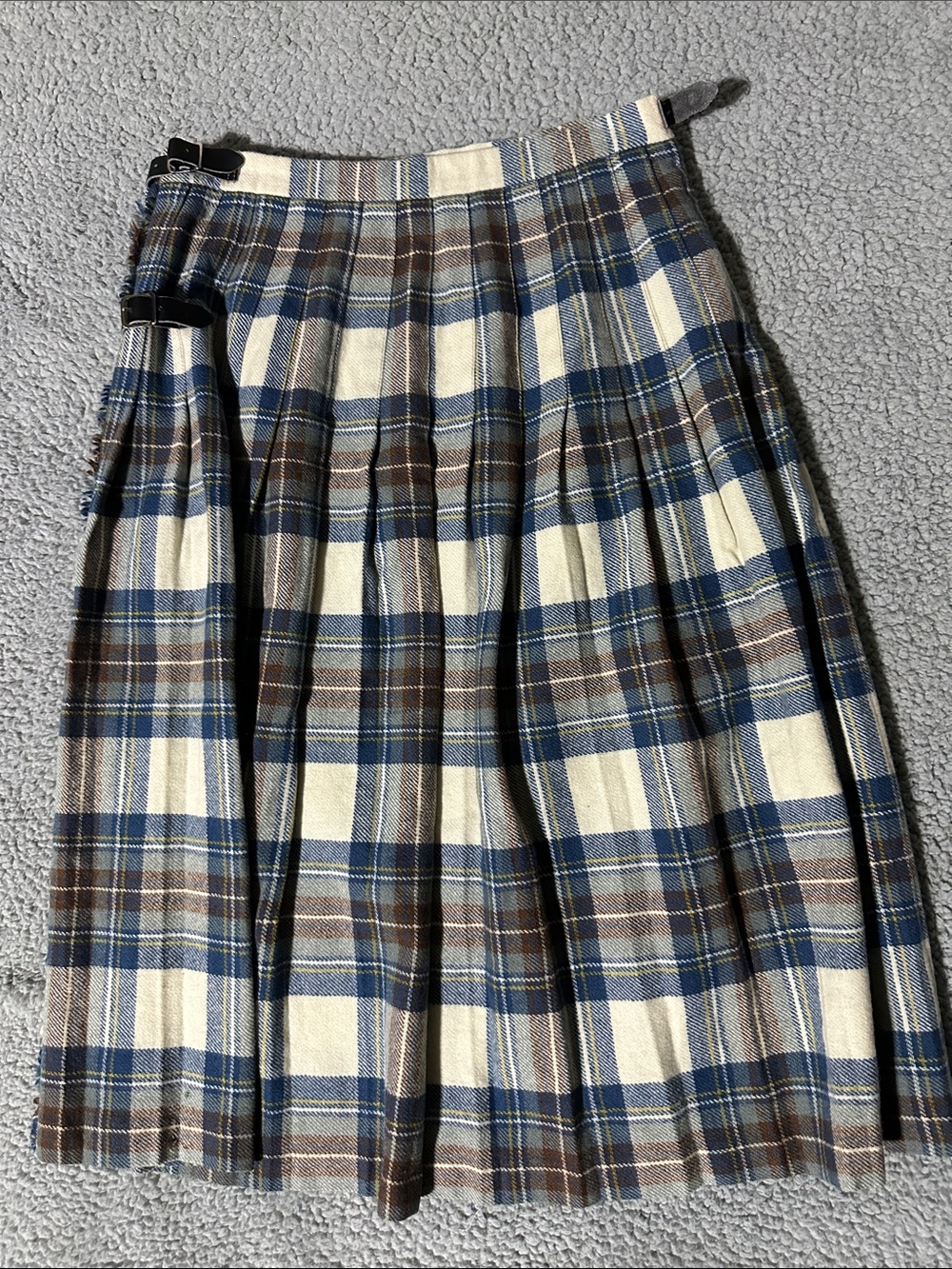 Vintage Authentic James Pringle Pure Wool Scottish Tartan Kilt Skirt Size 12